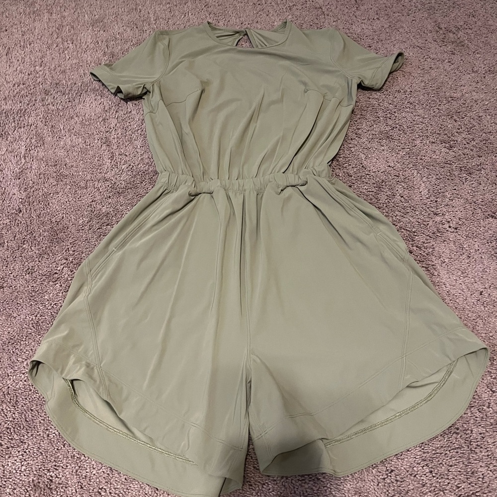 Lululemon open back Green Romper size 4